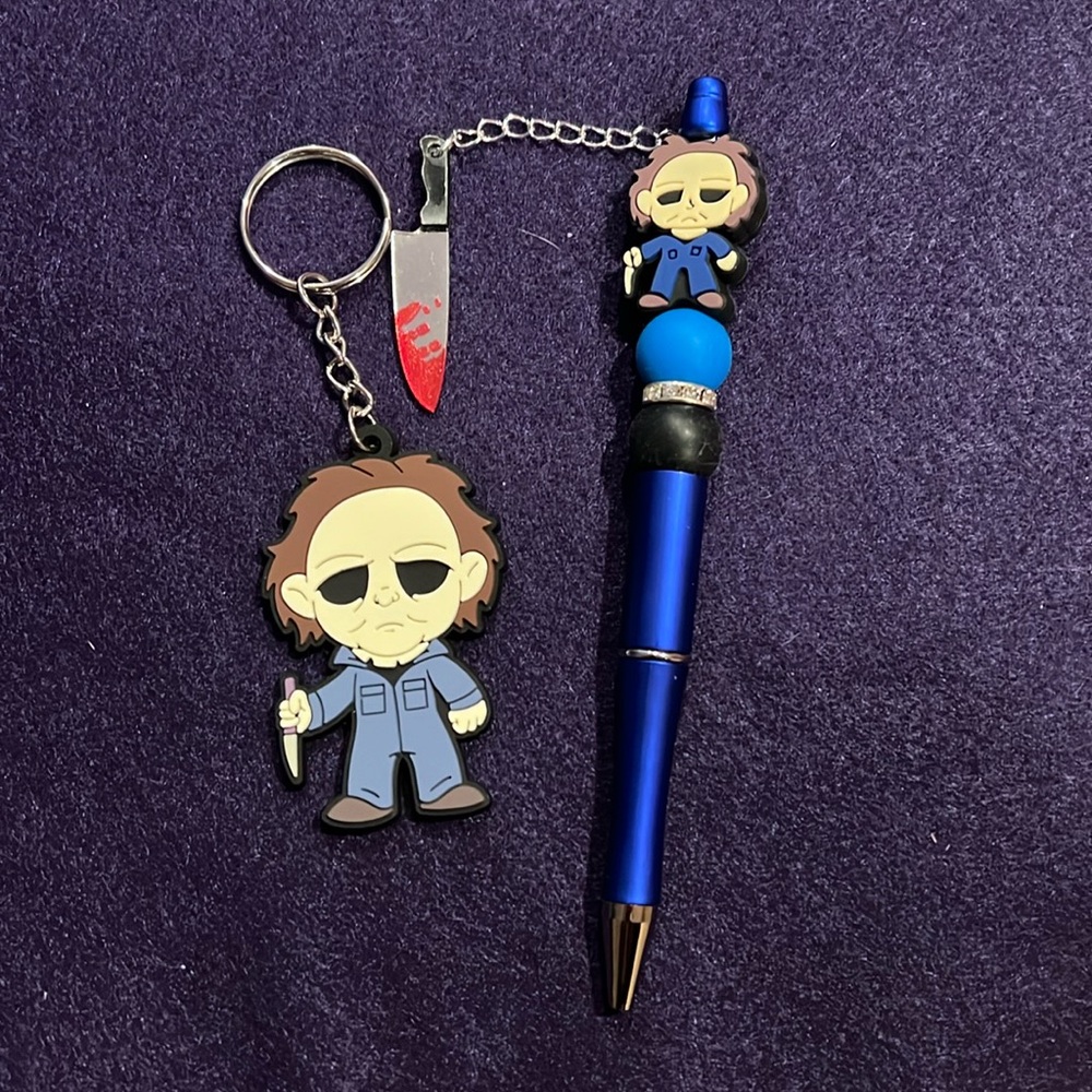 Michael Myers Bead Pen and Keychain